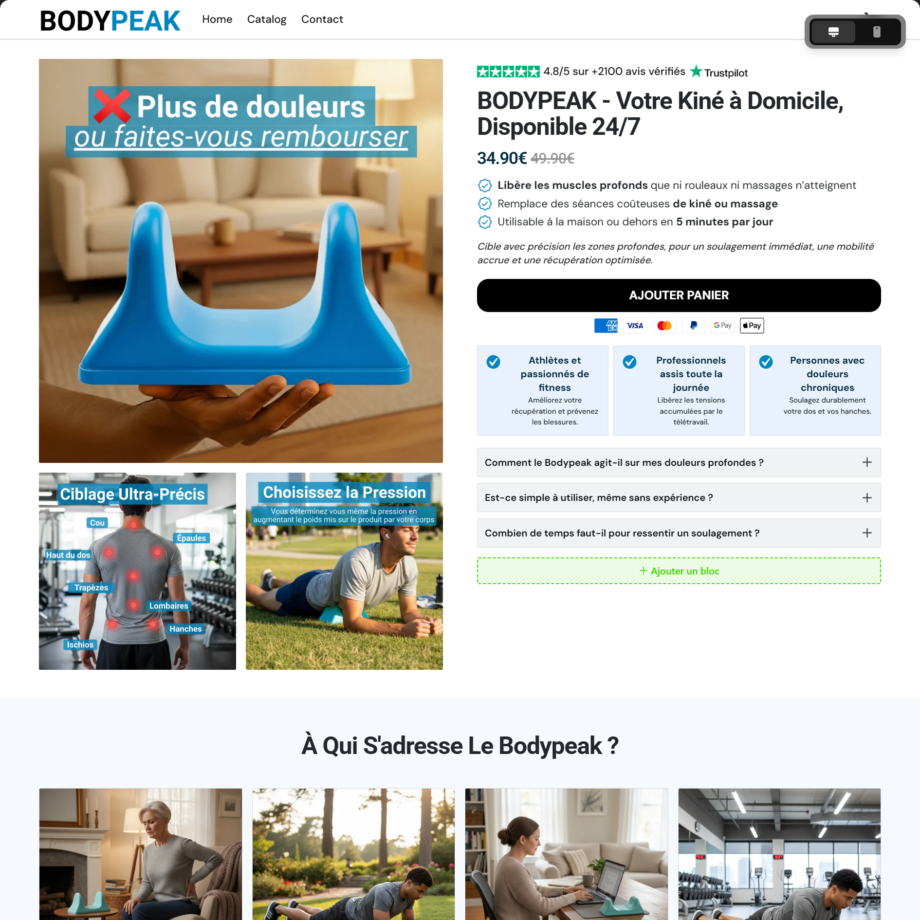 Exemple boutique Dropmagic - Sport & fitness